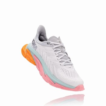 Hoka One One CLIFTON EDGE Joggesko Dame Hvite Rosa Korall | GWIzKsMD